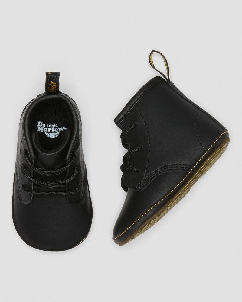 Black Kids' Dr Martens Newborn 1460 Auburn Leather Booties Casual Boots | CA 662QMA